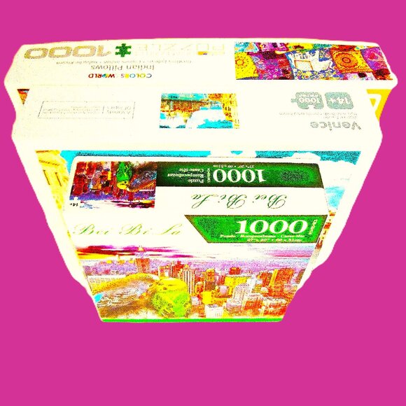 Venice Italy,Indian Pillows,BeiBiLa love Parrots High End 1000 Piece Puzzles Pre - Picture 3 of 12